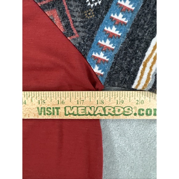 7th Ray Top Womens L Aztec Western Cowgirl Aztec Navajo Stretch Made In USA Red - Picture 8 of 10